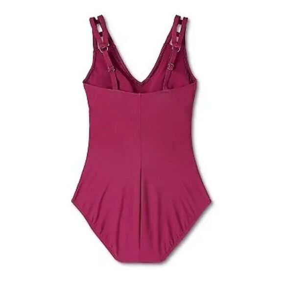 Aqua Green Cranberry Red Swimsuit One Piece Cut Out Strap  NWT M - Picture 5 of 6